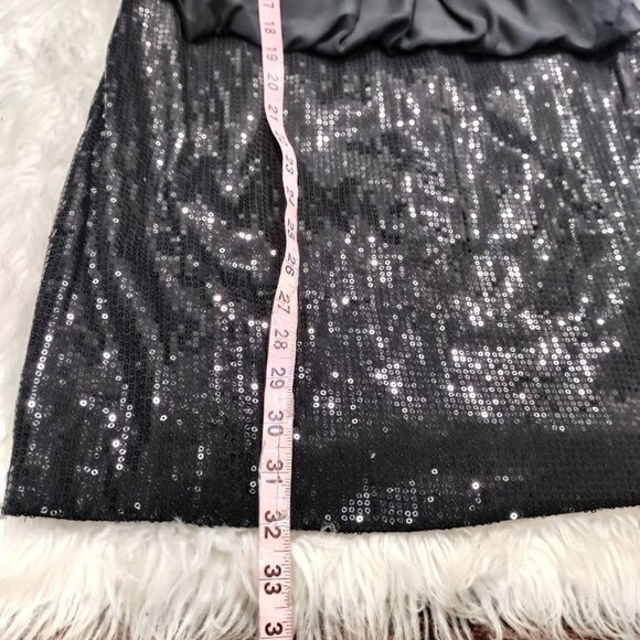 Jessica McClintock Womens 12 Pleated Sequins Blouson Cocktail Mini Dress Black - Picture 11 of 13